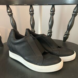 Mia Faux Leather Slip on Wedge Sneaker